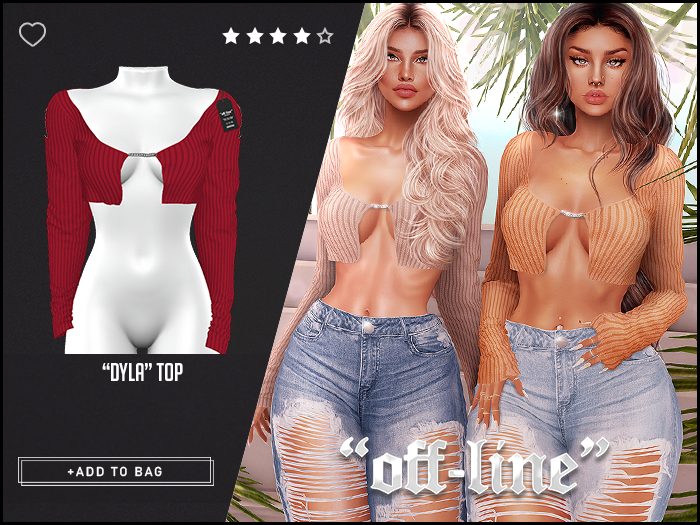 "Off-Line" x "Dyla" Top / Cherry