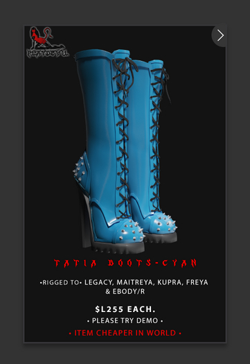 P.D - Tatia Boots - CYAN {ADD ME}