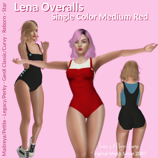 Lena Overalls MEDIUM RED - Wear and Click to unpack