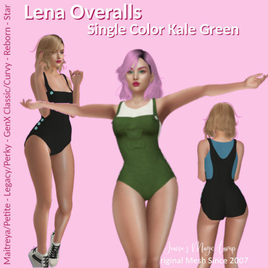 Lena Overalls KALE GREEN - Wear and Click to unpack