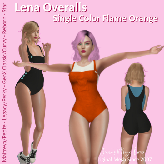 Lena Overalls FLAME ORANGE - Wear and Click to unpack