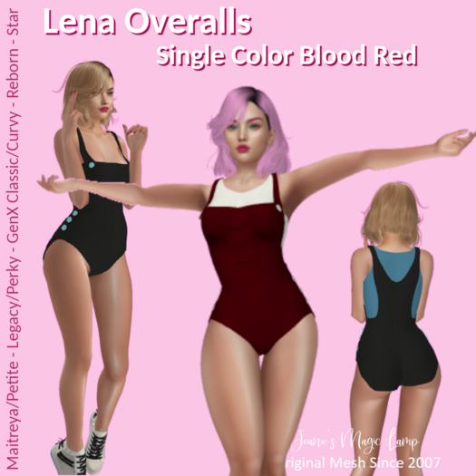 Lena Overalls BLOOD RED - Wear and Click to unpack
