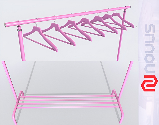 Clothes Rack + Clothes hanger - Pink Version {Mesh}