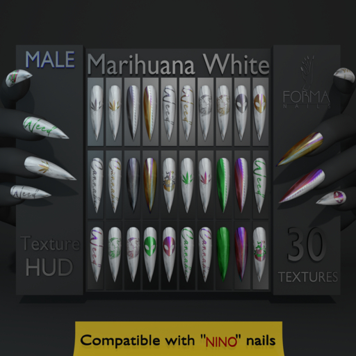 [FORMANAILS] NAILS -TEXTURE HUD - Marihuana White