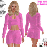 BEADED PINK SUIT,CL&MESH BODY
