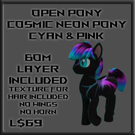 [OP] Cosmic Pony - Black & Cyan & Pink