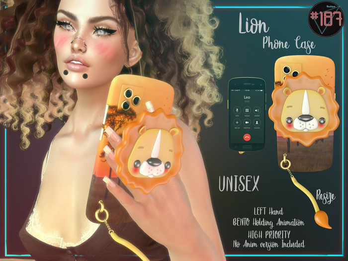 #187# Lion Phone Case *Holding*