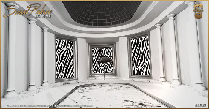 Sweet Palace White & Black Backdrop - The Bearded Guy