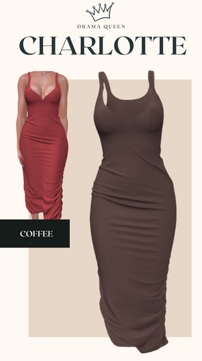 DRAMA QUEEN Charlotte Dress - Coffee (ADD)