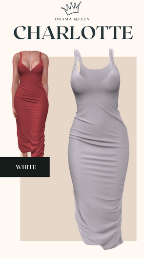 DRAMA QUEEN Charlotte Dress - White (ADD)