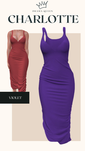 DRAMA QUEEN Charlotte Dress - Violet (ADD)