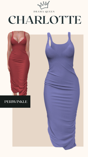 DRAMA QUEEN Charlotte Dress - Periwinkle (ADD)