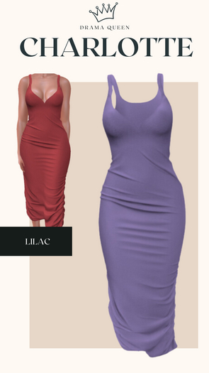 DRAMA QUEEN Charlotte Dress - Lilac (ADD)
