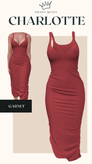 DRAMA QUEEN Charlotte Dress - Garnet (ADD)