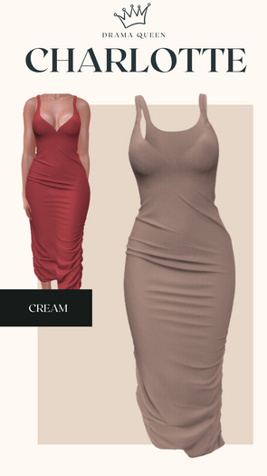 DRAMA QUEEN Charlotte Dress - Cream (ADD)