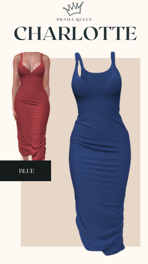DRAMA QUEEN Charlotte Dress - Blue (ADD)
