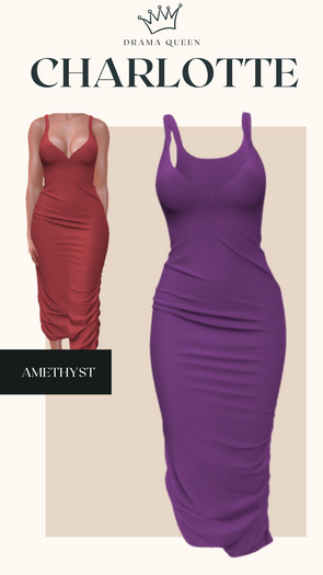 DRAMA QUEEN Charlotte Dress - Amethyst (ADD)