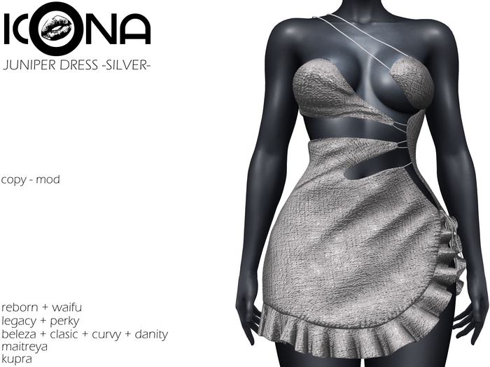 ICONA / JUNIPER DRESS -SILWER-