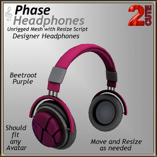 Phase Headphone [2cute] Beetroot Purple