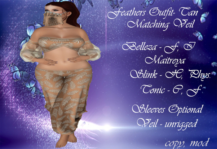 Feathers Outfit Tan