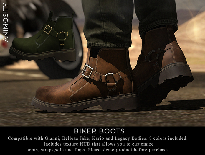 Animosity - Biker Boots - Olive 