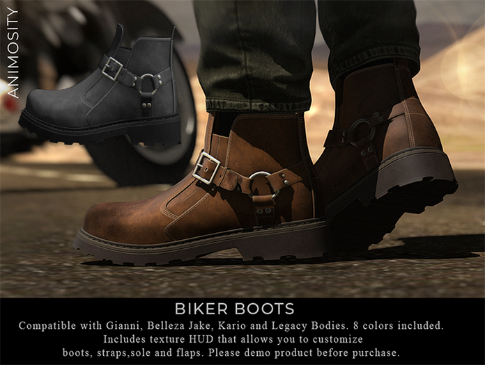 Animosity - Biker Boots - Grey