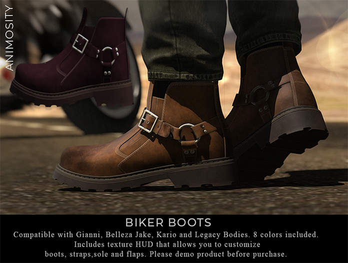 Animosity - Biker Boots - Burgundy 