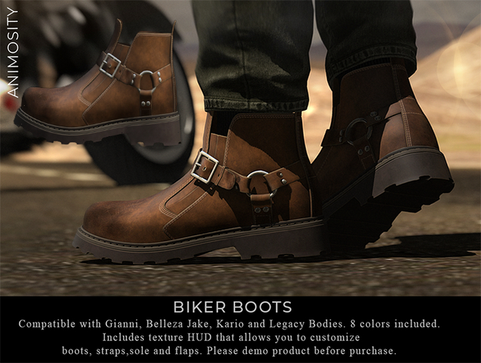 Animosity - Biker Boots - Brown Dirty 
