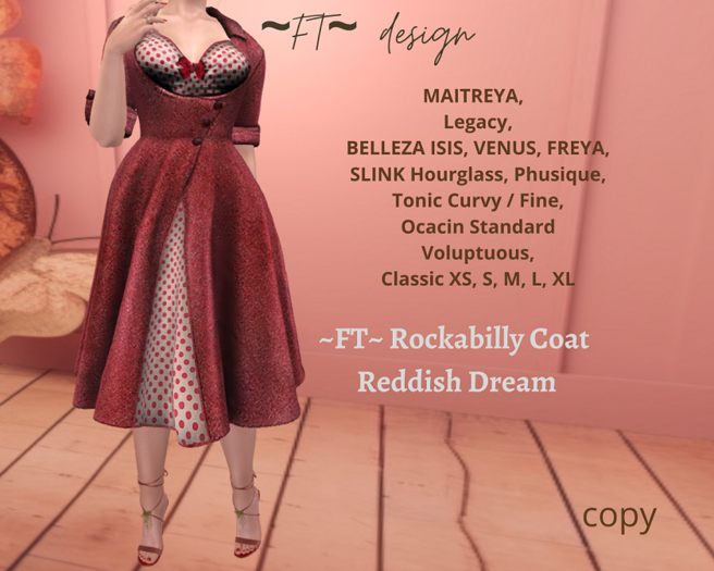 ~FT~ Rockabilly Coat Reddish Dream 