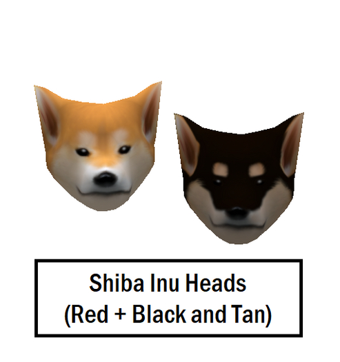 2 Shiba Inu Mesh Heads