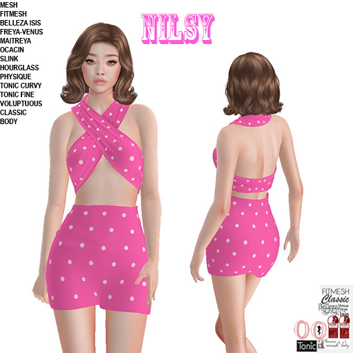 WRAP TOP&SKIRT,CL&MESH BODY