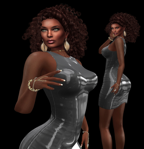 grey latex dress Alejandra Grey Metallic Dress – URock Couture