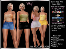*BSASSY* STORE SPECIAL AW COLLECTION SKIRT AND LACE TOP WITH HUD