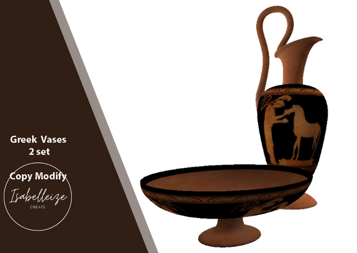 Greek Vases Set - Mesh (Copy/Modify, 1 Impact Per Item)
