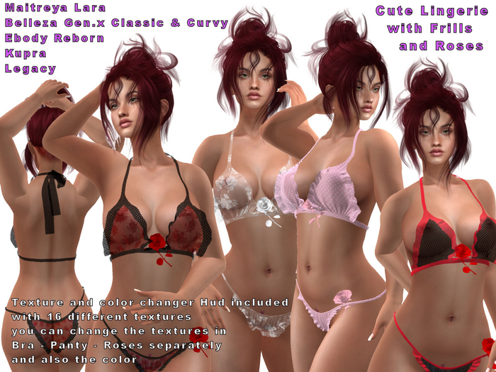 Cute Lingerie with Frills and Roses