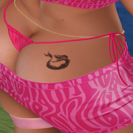 Back Hip Tattoo MERMAID D (BOXED)