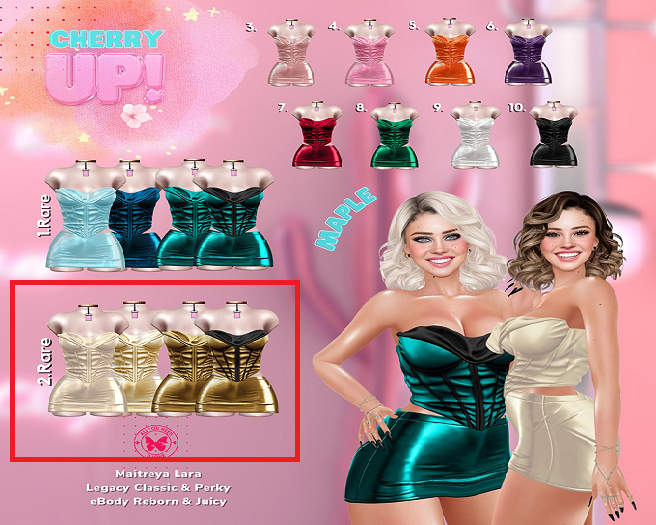 2. Cherry Up! Maple corset dress Set / 2 RARE
