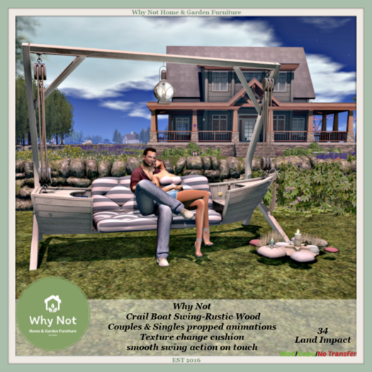 Why Not - Crail Boat Swing-Rustic Wood-Boxed