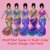 M Saree Multi Color Fusion Design Fatpack