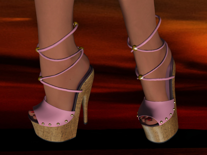 Maitreya Studded Cork Rise Stilettos Pink