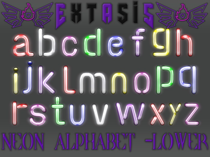 ~ExtAsiS~ Neon-sign alphabet - LOWERCASE