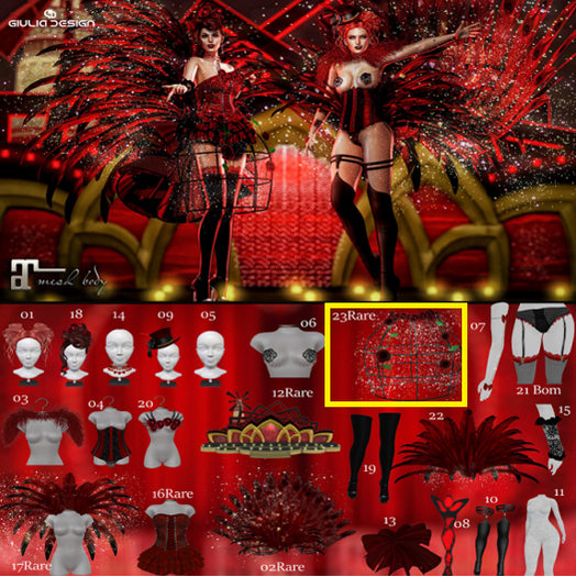 23 Rare Crinolina-[GIULIADESIGN]-Moulin Rouge-