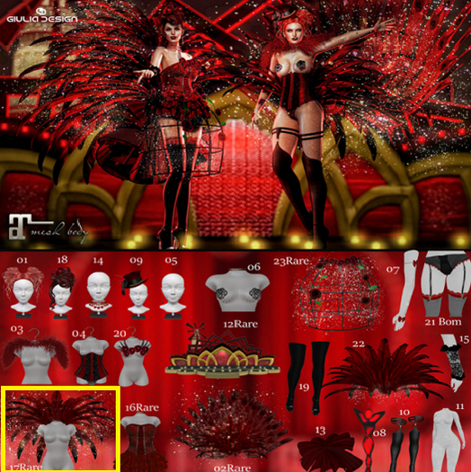 17  rare feathers -[GIULIADESIGN]-Moulin Rouge-