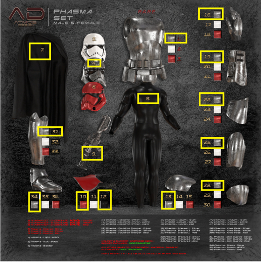 [AD] - Phasma SET  -SILVER full bodies female
