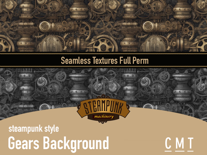 Steampunk Machinery - Gears Background Full Perm