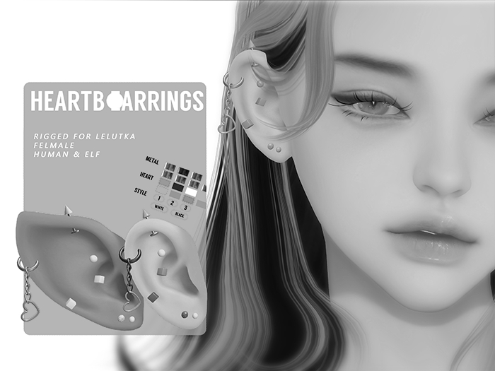 " BADa " Heart B Earrings demo 