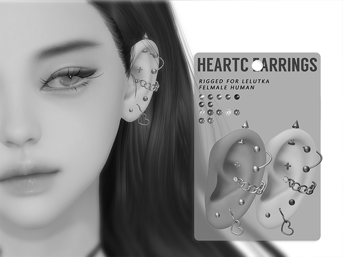" BADa " Heart C Earrings demo 