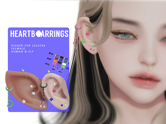 " BADa " Heart B Earrings Fatpack 