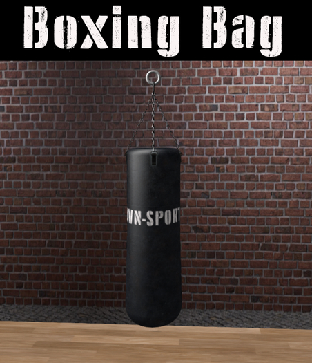Boxing Bag Black Fabric Animated     
