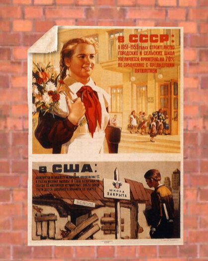 Poster - Soviet 02 - Schools in USSR and US